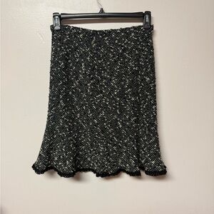Nanette Lepore Black & White Tweed Skirt | Classic Lined Workwear Chic Size M